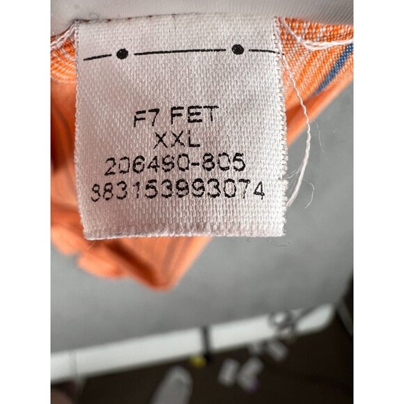 Nike Golf Polo Shirt Mens Size XXL 2x Orange with Stripes Short Sleeve Logo - Picture 7 of 9